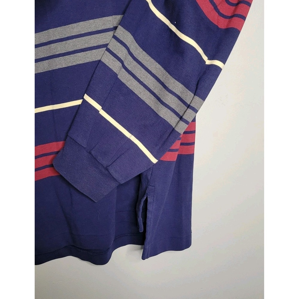 VINTAGE 90s NAUTICA‎ Polo Shirt Mens Large Rugby Heavyweight Striped Red Blue - Picture 6 of 14